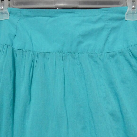 RAFAELLA | size 12 | Teal Bohemian Skirt | 100% Cotton | Zip-Up / Hook Eye Close - Picture 11 of 16